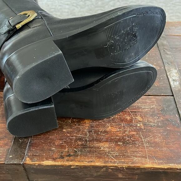 Gibson Latimer Black Leather Studded Over The Knee Boots Size 6 NWOT - Picture 6 of 8